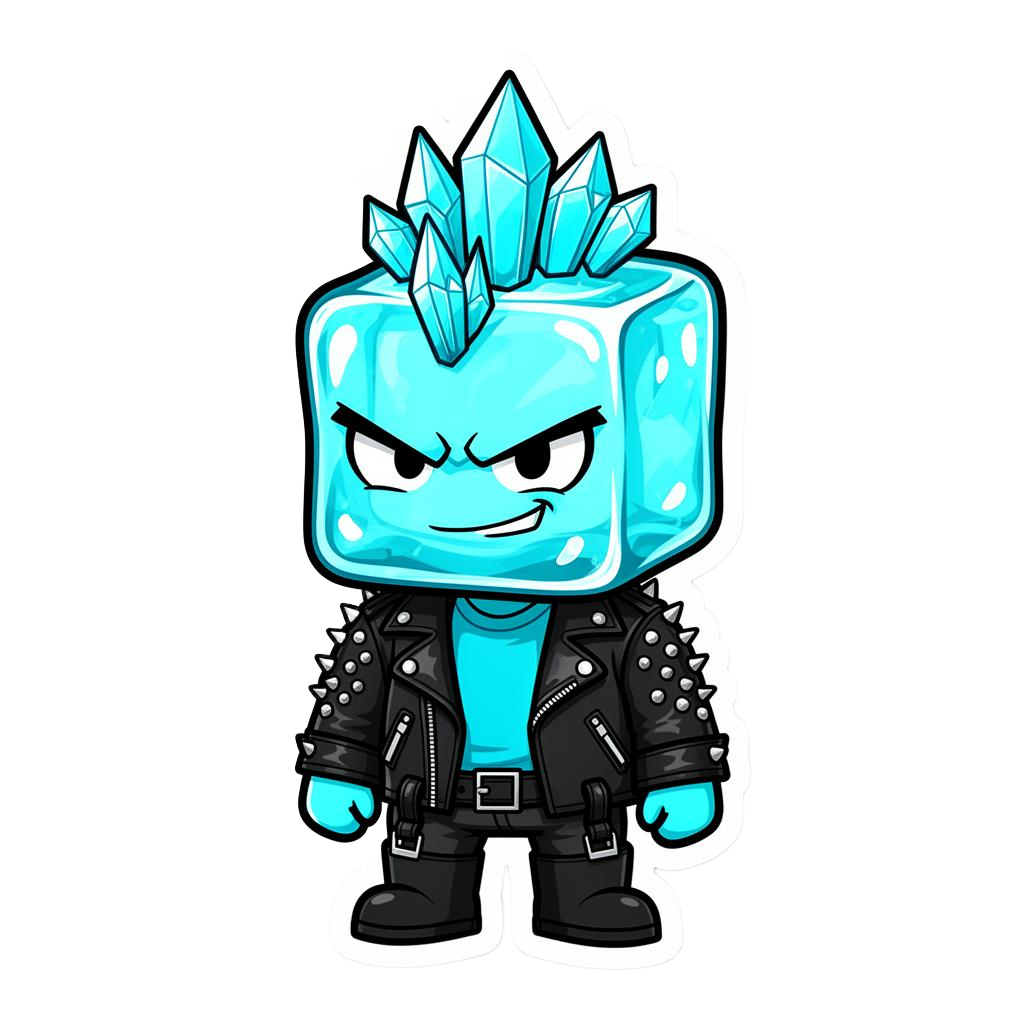 Cold Nuts mascot wearing a leather jacket